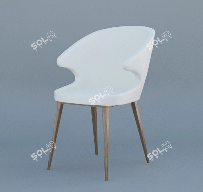 Elegant Upholstered Chair 3D model image 1