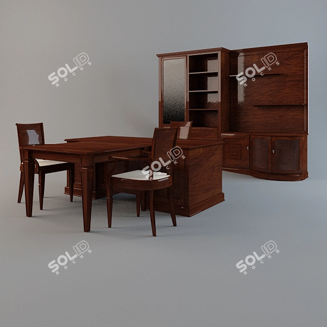 Stylish Office or Home Cabinet Furniture 3D model image 1