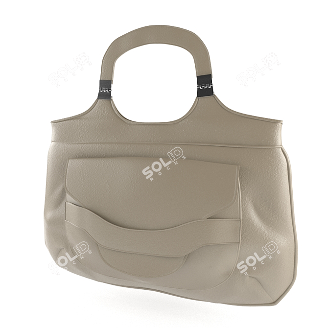 Stylish Leather Handbag 3D model image 1