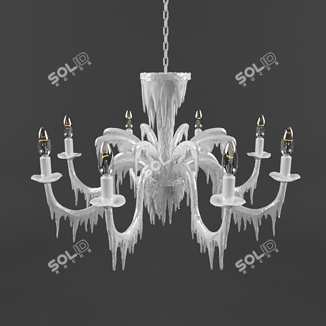 Frosted Ice Kare Hanging Lamp 3D model image 1