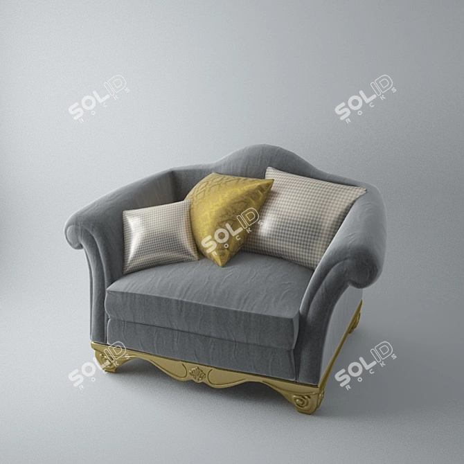 Elegant Vintage Armchair 3D model image 1