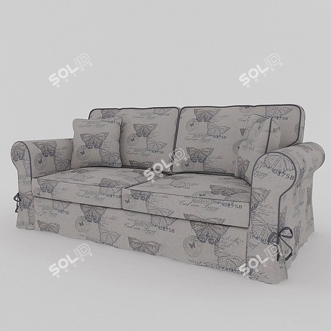 Elegant Vintage Sofa 3D model image 1