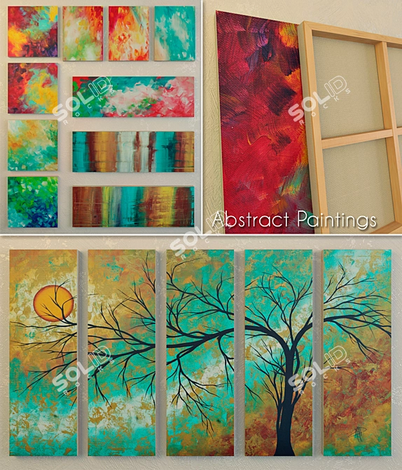 Vibrant Abstract Artwork by Megan Duncanson 3D model image 1