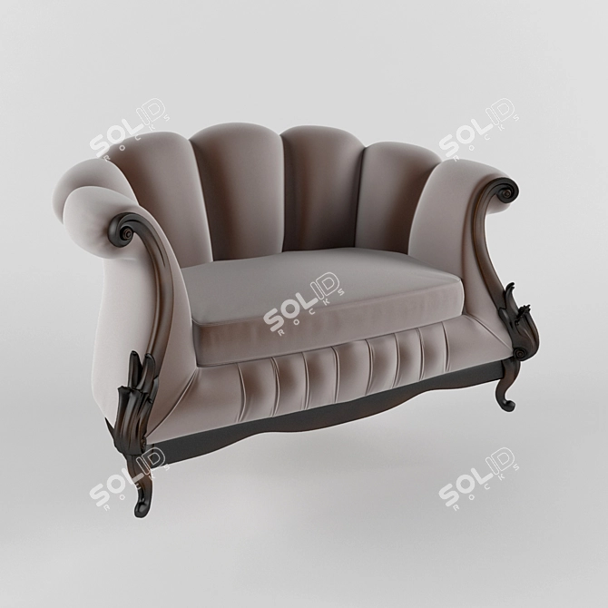 Elegant Classic Sofa 3D model image 1