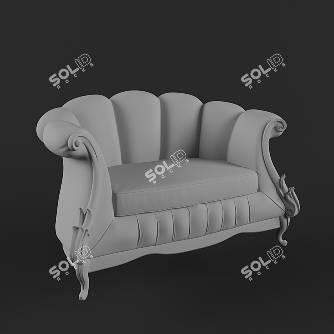 Elegant Classic Sofa 3D model image 2