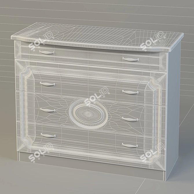 Elegant Birch Chest of Drawers 3D model image 2