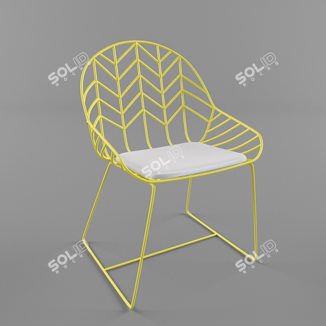 Sculpted Steel Wire Chair 3D model image 1