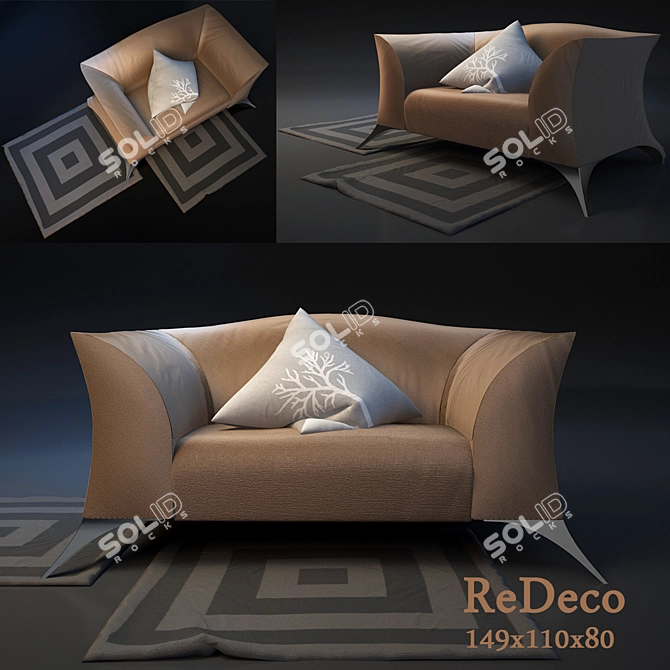 Cozy ReDeco Armchair 3D model image 1