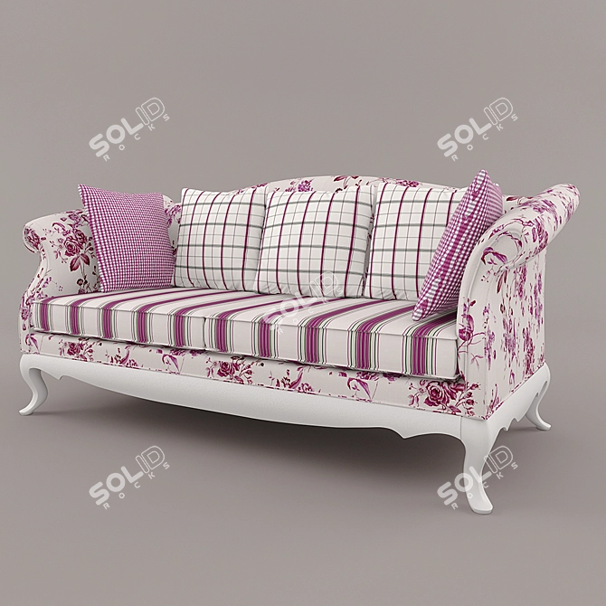 Elegant Provence Sofa 3D model image 1