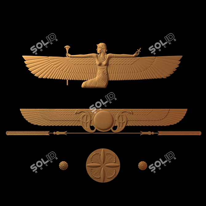 Exquisite Egyptian-inspired Decor 3D model image 1