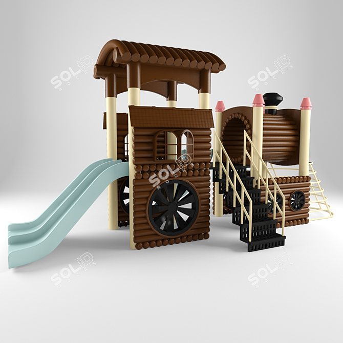 Choo-Choo Fun Train Playground 3D model image 2