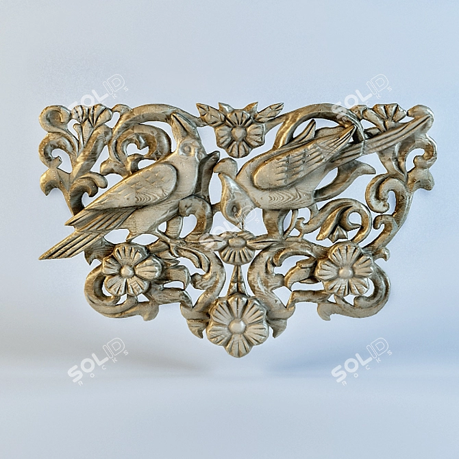 Elegant Carved Decor Element 3D model image 1