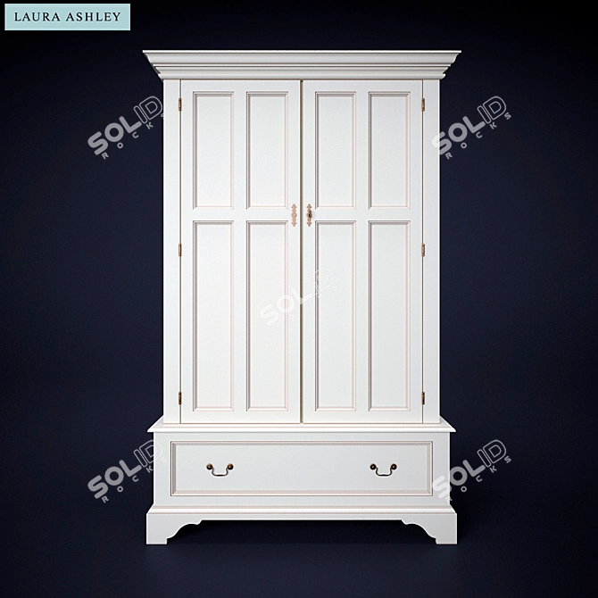 Elegant Ivory Wardrobe - Laura Ashley 3D model image 1