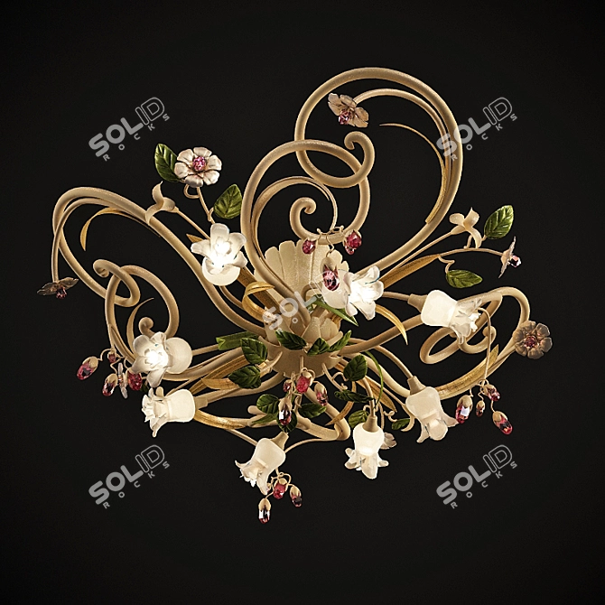 Elegant Passeri Crystal Chandelier 3D model image 1