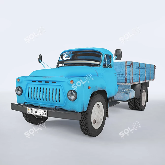 Classic GAZ 52 Truck 3D model image 1