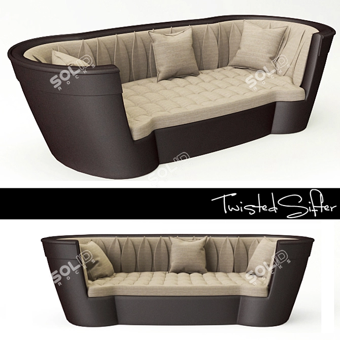 Modern Twist Sofa 3D model image 1