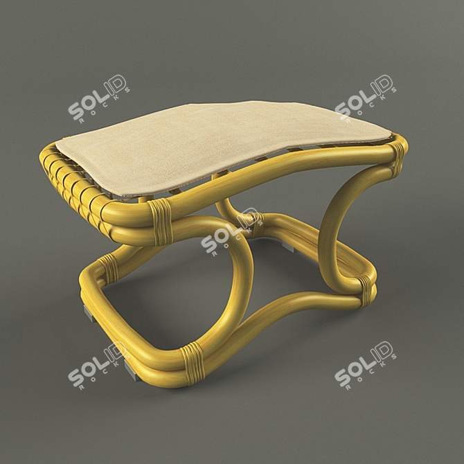 Rattan Frame Poof: Punto e Virgola 3D model image 1