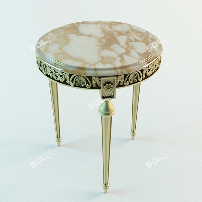 Vintage French Side Table 3D model image 1