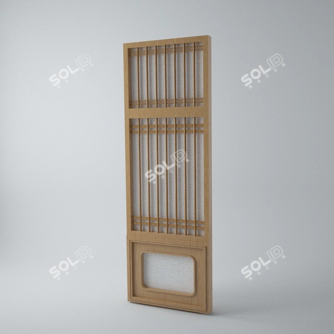 Elegant Japanese Shoji Door 3D model image 1