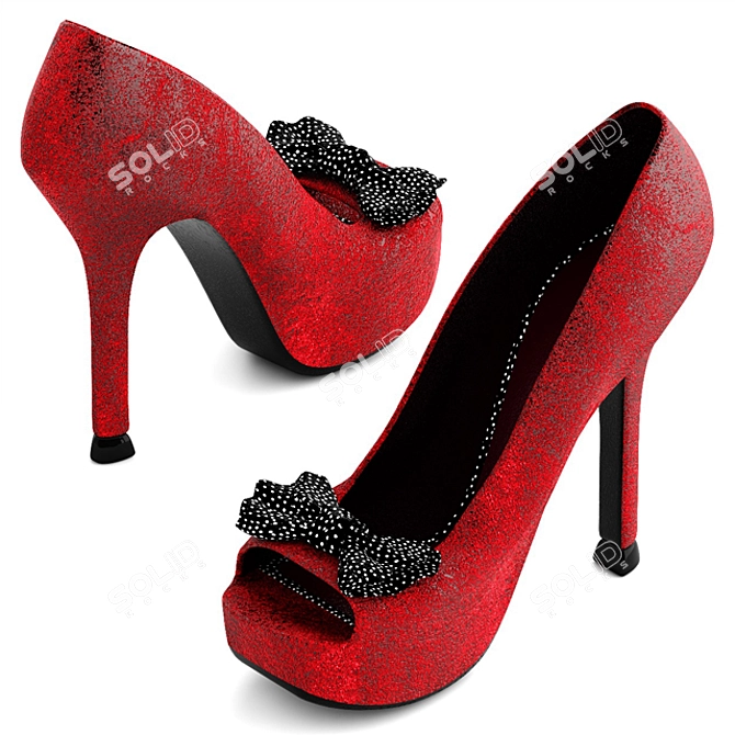 Bow-adorned Shoes 3D model image 1