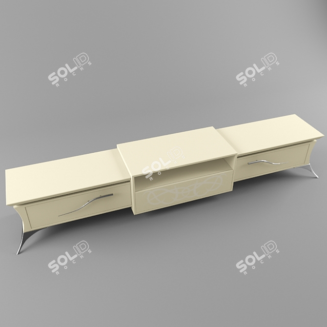 Modern TV Stand with Storage 3D model image 1