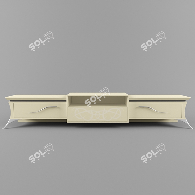 Modern TV Stand with Storage 3D model image 2