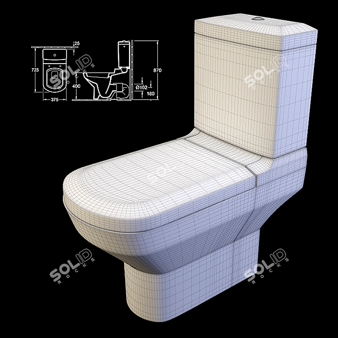 Villeroy&Boch Sentique Toilet: Compact and Stylish 3D model image 4