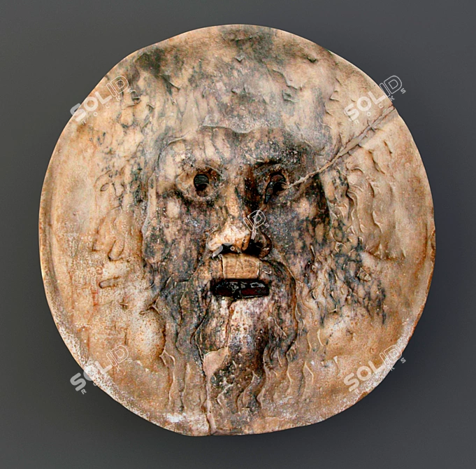 Ancient Roman Triton Mask 3D model image 1