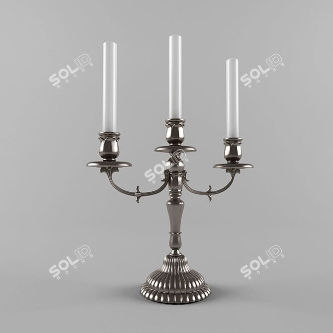 Elegant Metal Candle Holder 3D model image 1