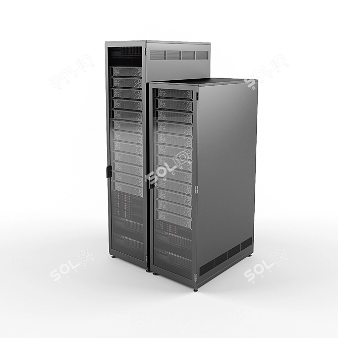 TechRack: Server Rack for Efficient Data Management 3D model image 1