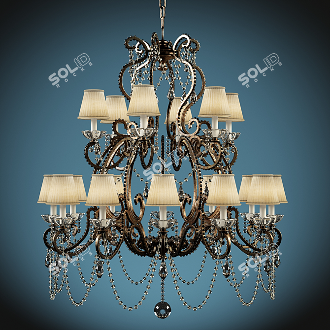 Elegant Adriana Chandelier by Ralph Lauren 3D model image 1
