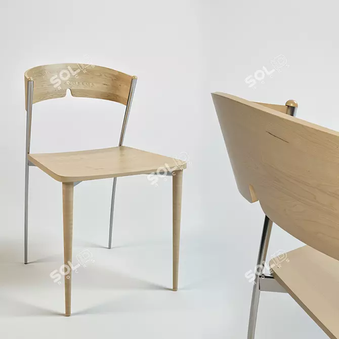 Classic Wooden Chair 3D model image 1