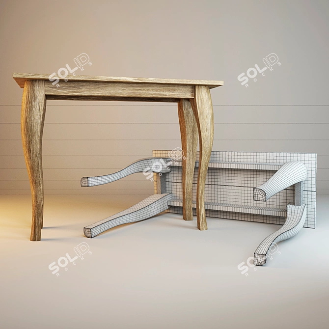 Lucy Wooden Console Table 3D model image 1