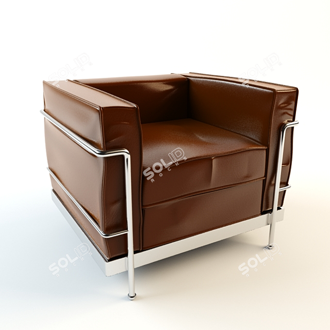 Modern LC Armchair: Stylish Comfort 3D model image 1