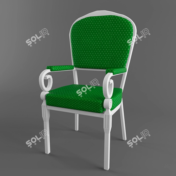 Elegant Classic Green Chair 3D model image 1