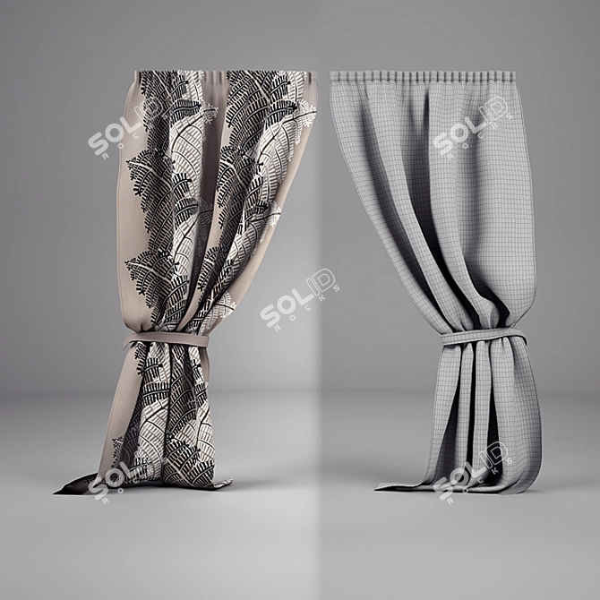 IKEA STOCKHOLM Curtain Collection 3D model image 3