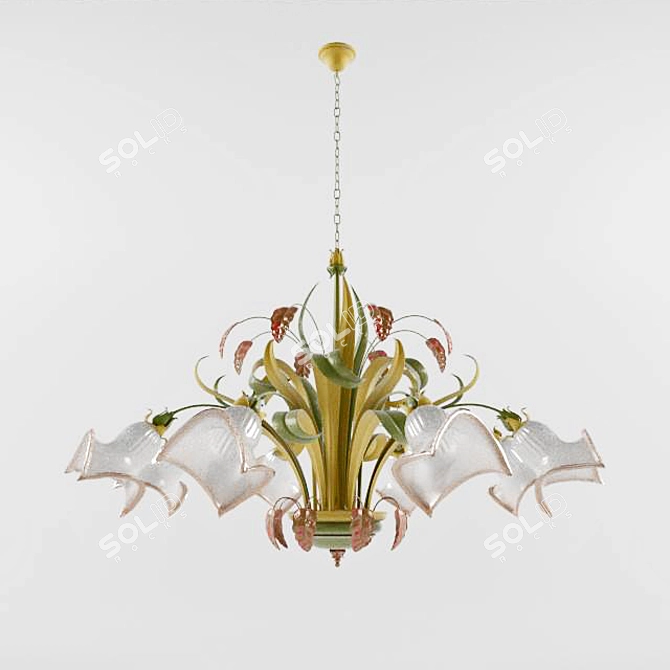 Elegant Crystal Chandelier 3D model image 1