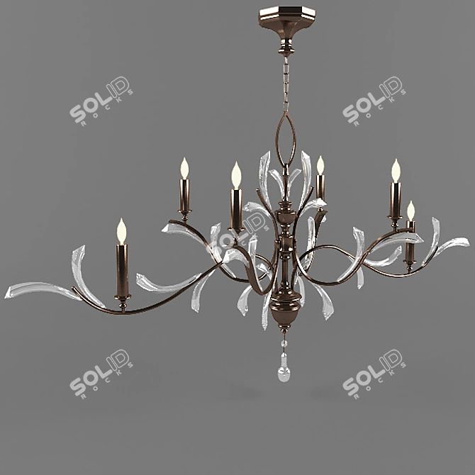 Delicate Beauty: FINEART Chandelier 3D model image 1