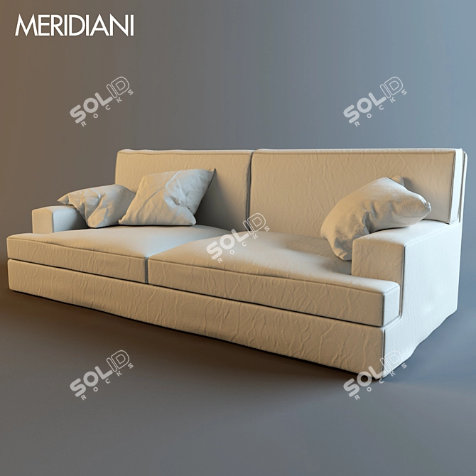 Elegant Meridiani Bogart Sofa 3D model image 1