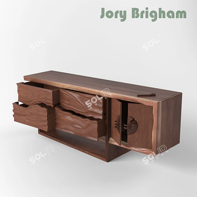 Big Sur Oak Sideboard - 223cm x 91cm x 55cm 3D model image 2