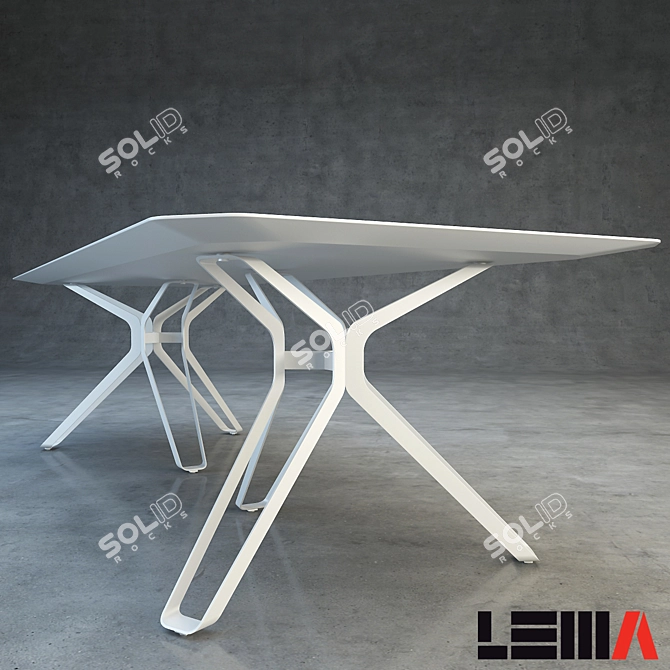 LEMA 3-Pod Wood Table - Contemporary Elegance 3D model image 2