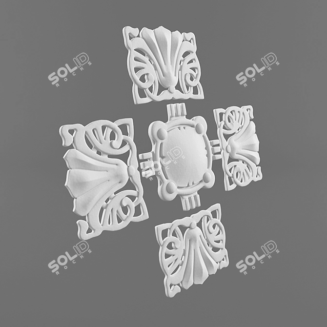 Elegant Fretwork Sculpture 3D model image 1