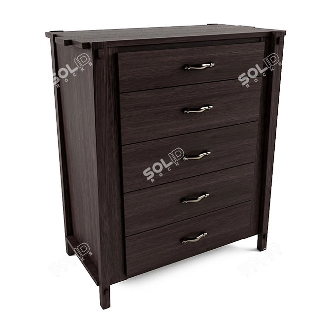 Solid Wood Locker 3D model image 1