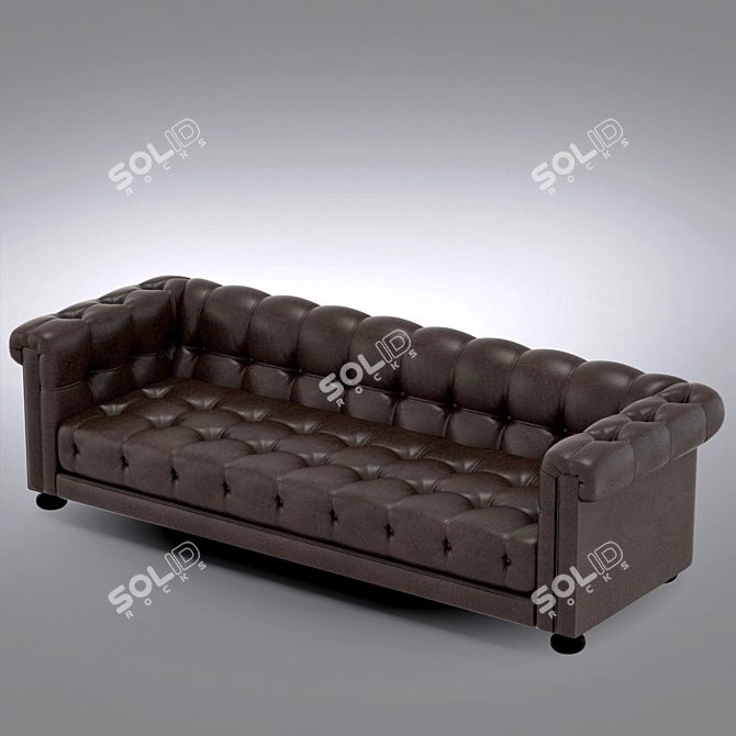 Elegant Marco Tuffed Sofa 3D model image 1