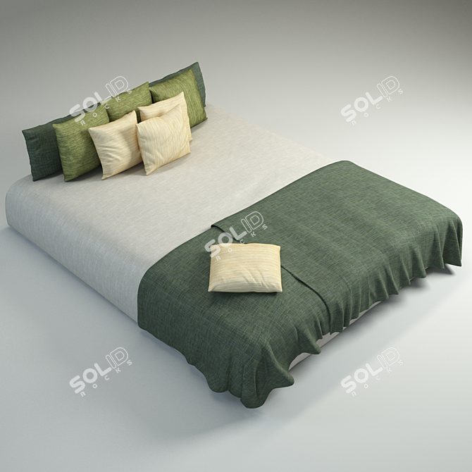 Luxury Dreamy Satin Bed Linen 3D model image 1