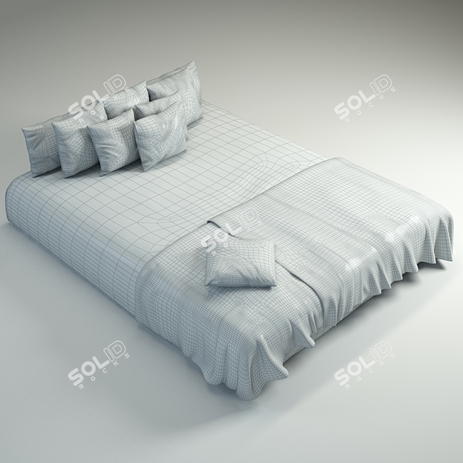 Luxury Dreamy Satin Bed Linen 3D model image 2