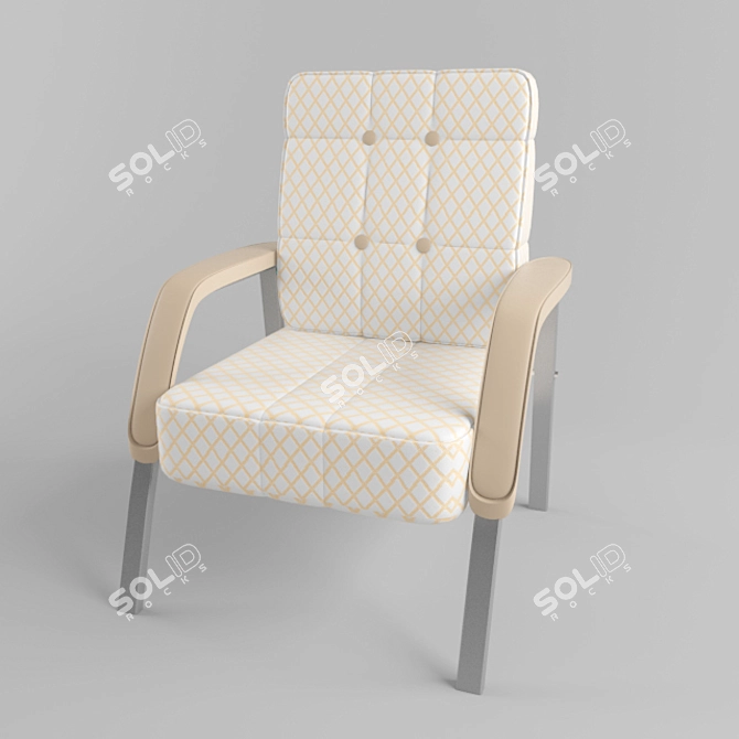 Elegant Poured Chair 3D model image 1