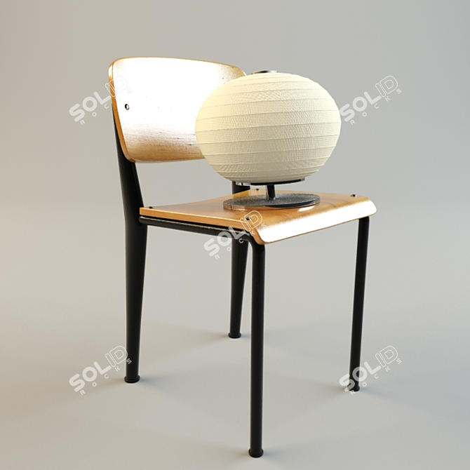Elegant Chair Illuminated 3D model image 1