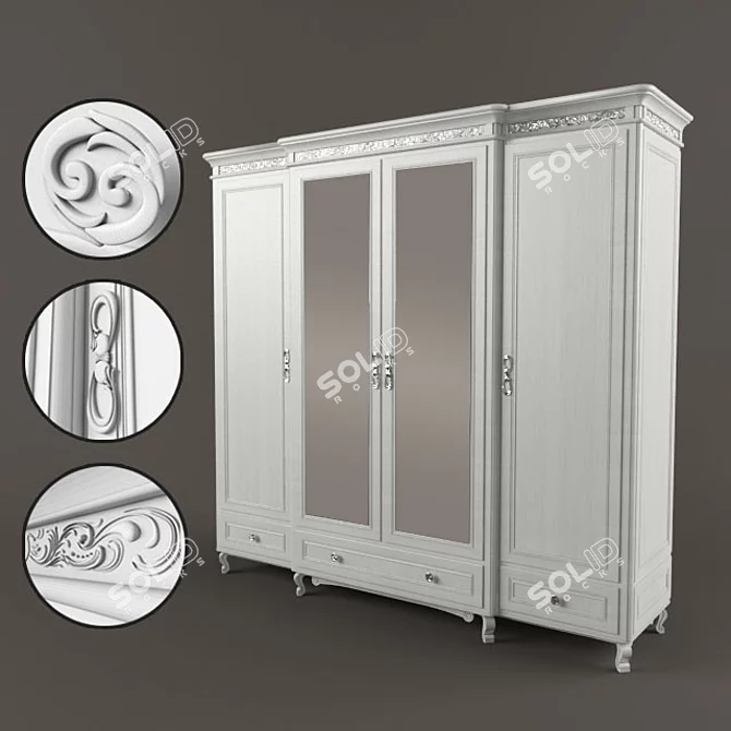 EuroLux Wardrobe 3D model image 1