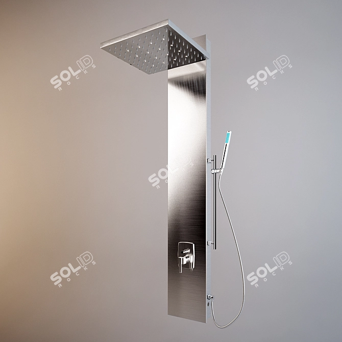 Sleek Shower Panel 3D model image 1